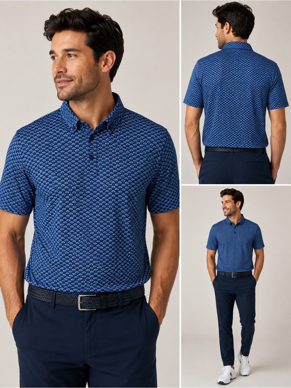 Walter Hagen Blue Golf Polo L